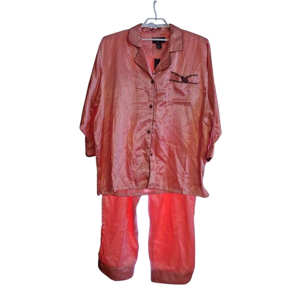 Robert Louis New York nwt pajamas womens 2X pink polka dot satiny pants top